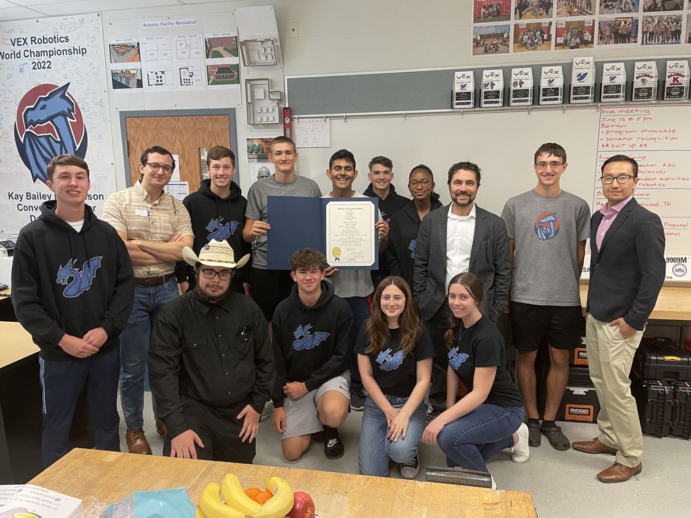 Middletown Public Schools Celebrates Blue Dragons Robotics Team 9909's Official Citation from the State of Connecticut General Assembly