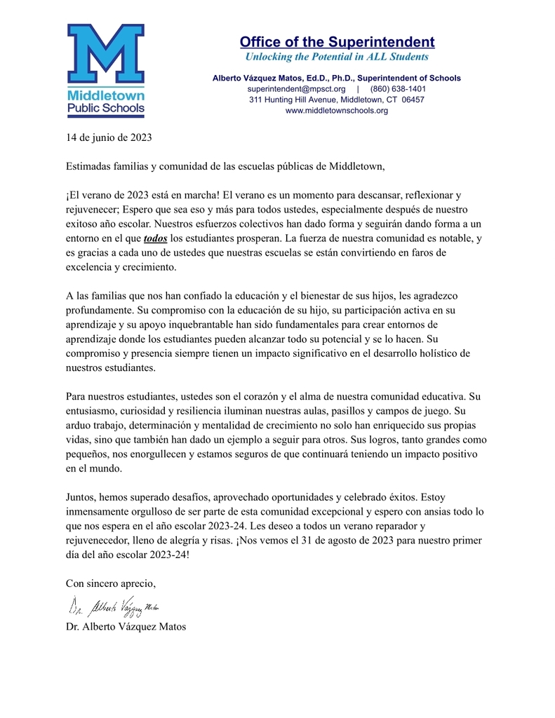 End of Year 2023 Message Spanish
